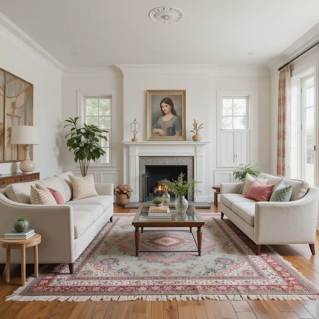 Vintage Pink and Green Rugs