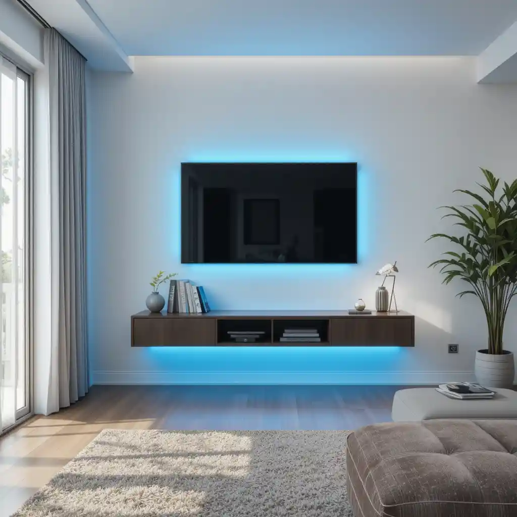 Wall-Mounted TV Setup