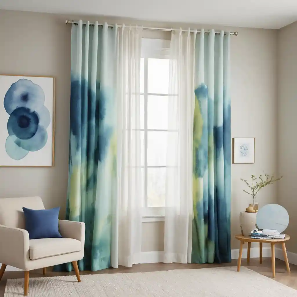 Watercolor-Effect Curtains