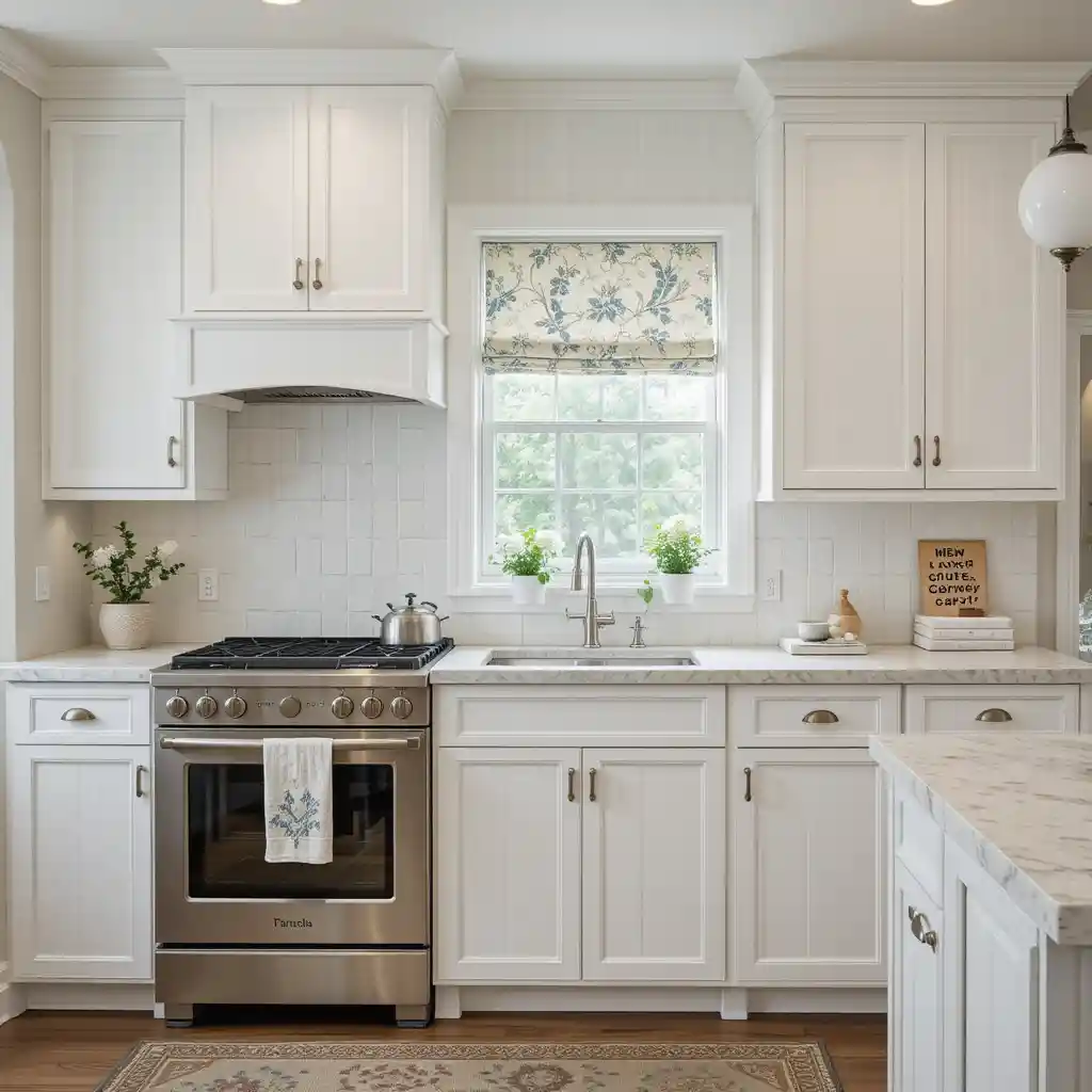 White Cabinets with Beadboard Details