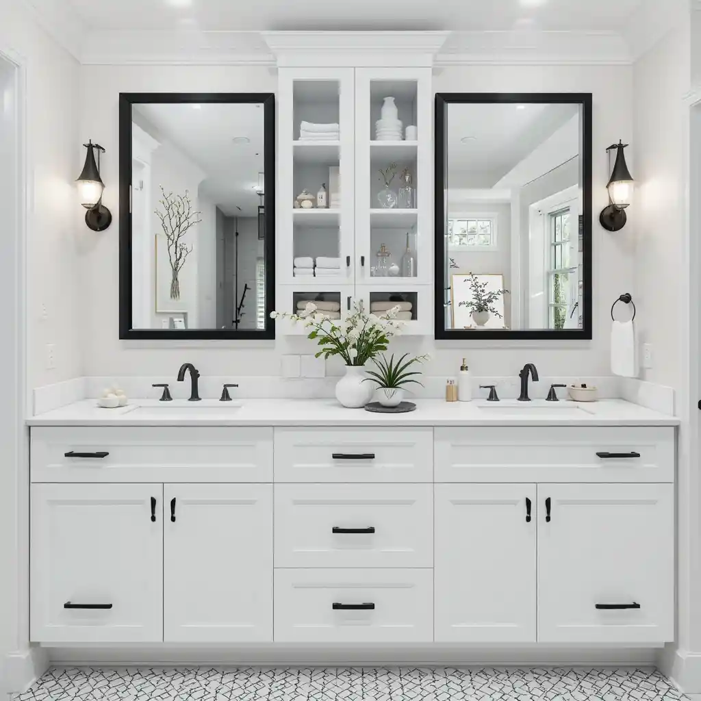 White Cabinets with Black Hardware