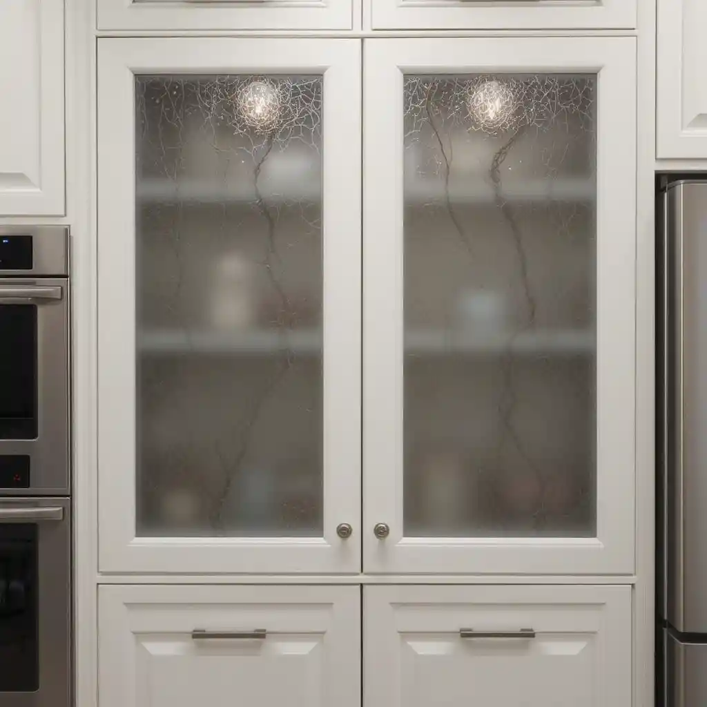 White Cabinets with Frosted Glass