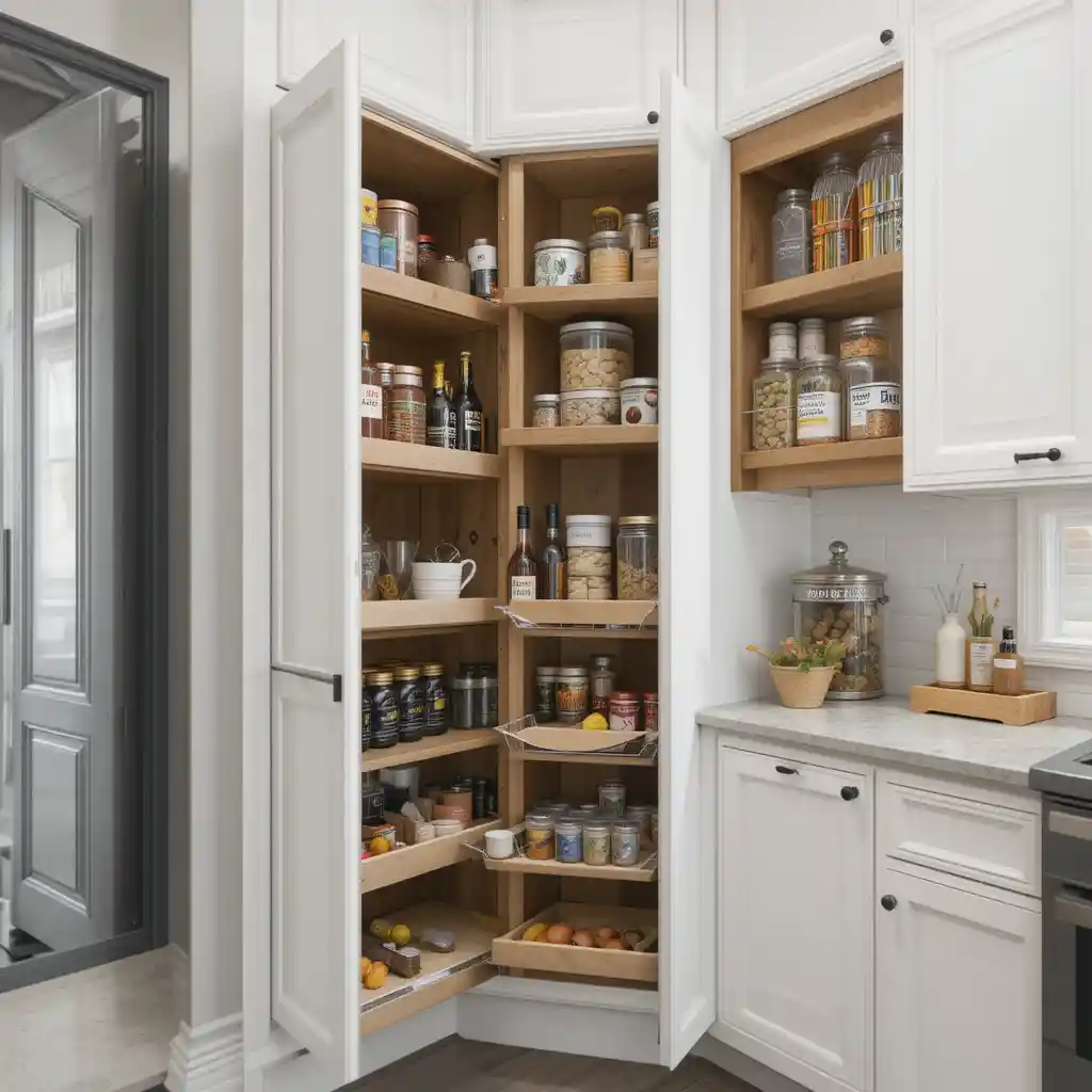 White Cabinets with Hidden Storage