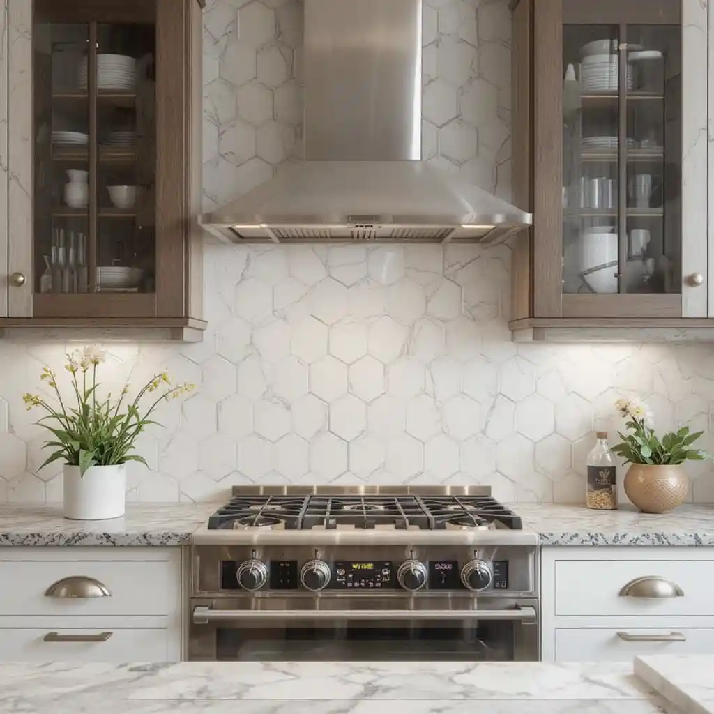 White Hexagonal Tiles