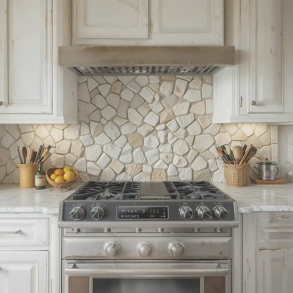 White Tumbled Stone Tiles