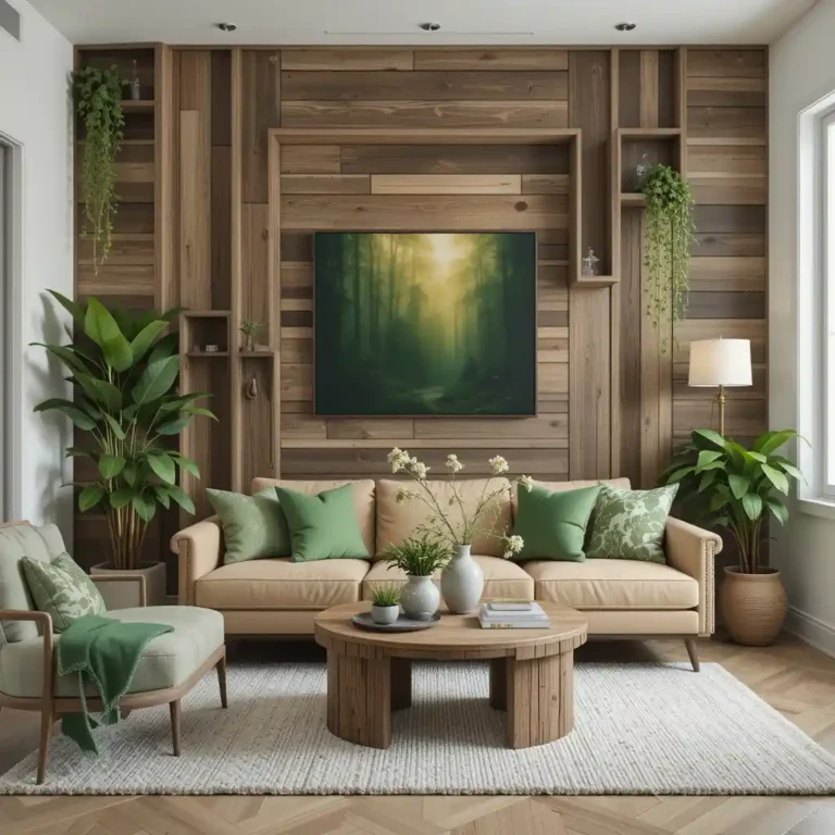 32 Green and Wood Living Room Ideas