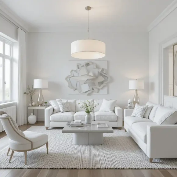 All-White with Statement Lighting