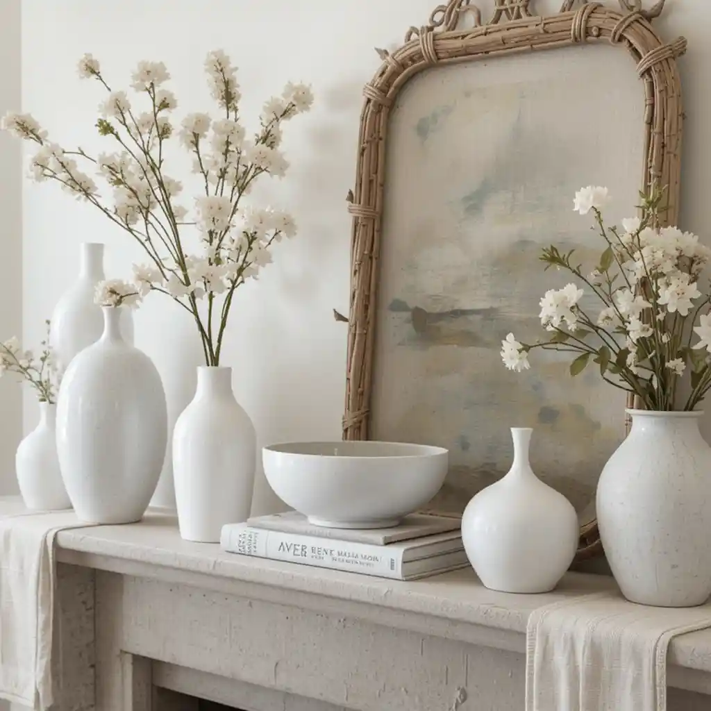 Breezy White and Rattan Decor