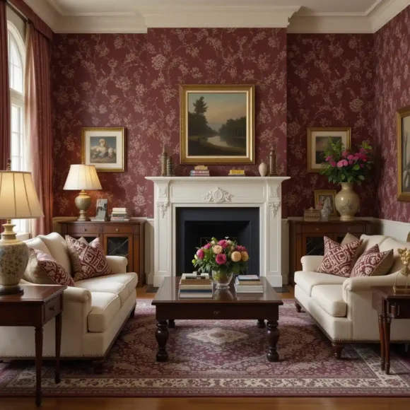 Burgundy and Cream Traditional Elegance
