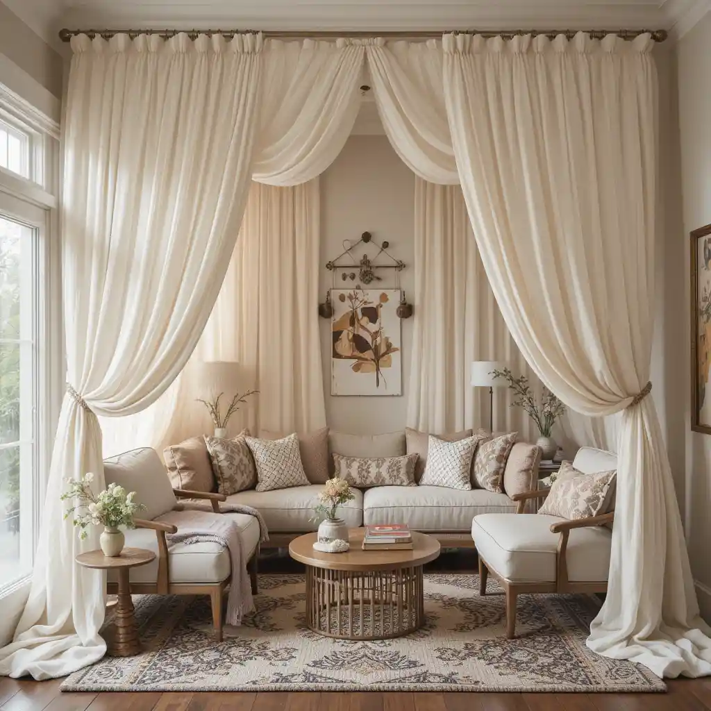 Canopy-Style Curtains for a Cozy Boho Retreat