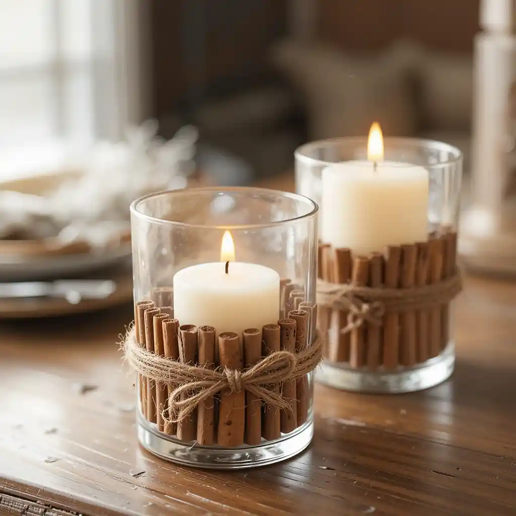 Cinnamon Stick Candle Holders