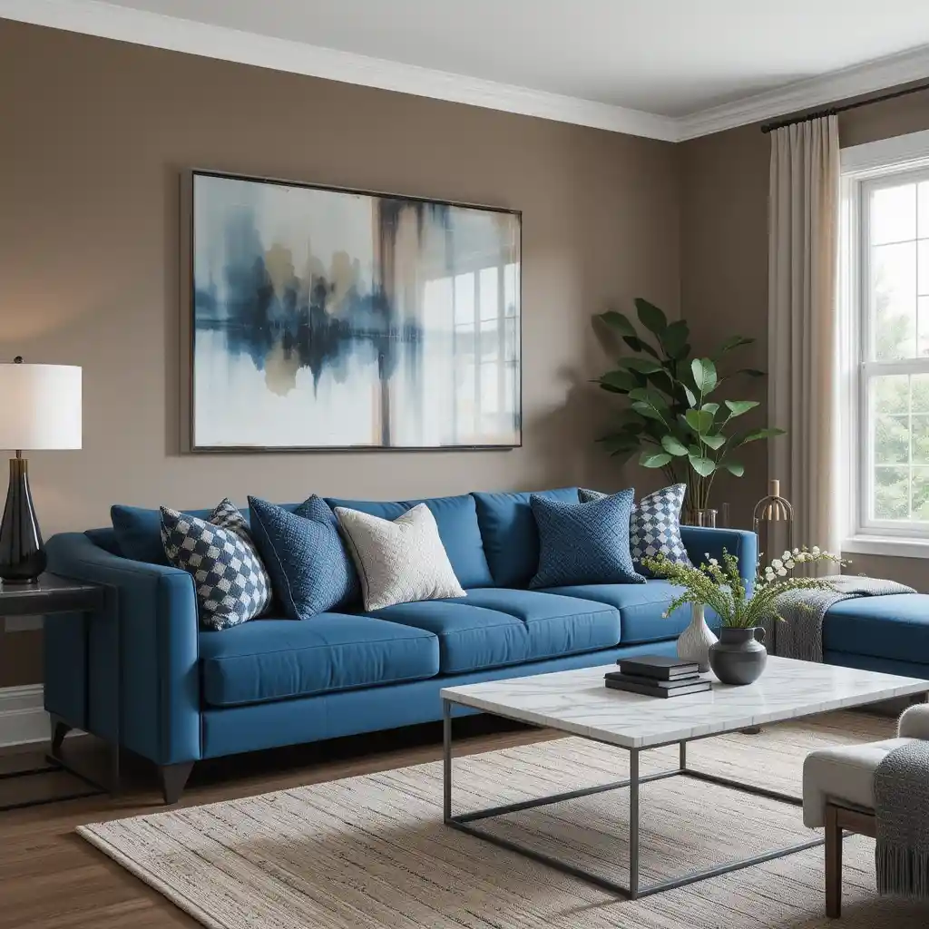 Contemporary Chic with Steel Blue and Taupe
