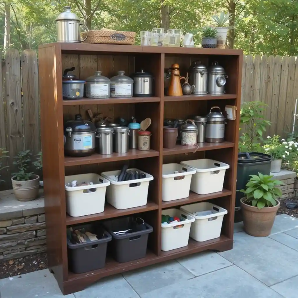 Converted Bookshelf Storage Unit