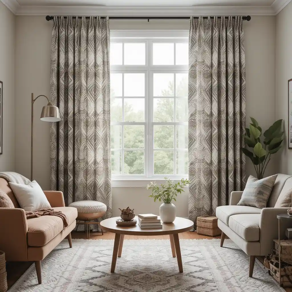 Geometric Print Curtains for a Modern Boho Twist