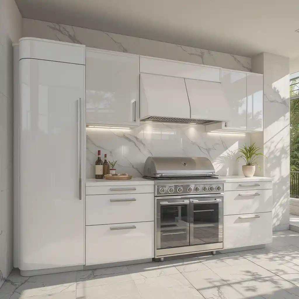 High-Gloss Cabinets for a Sleek Appeal