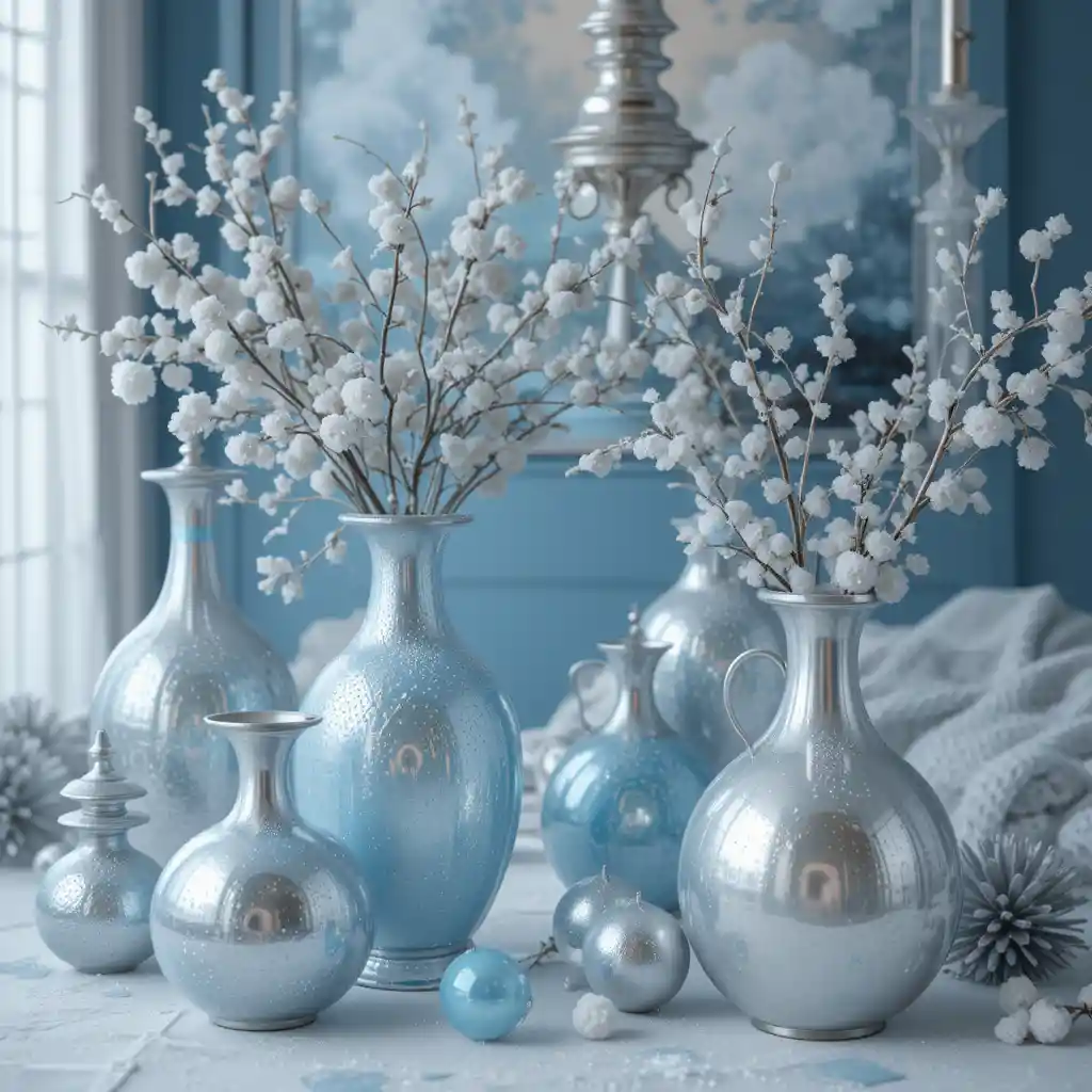 Icy Blue and Silver Color Palette