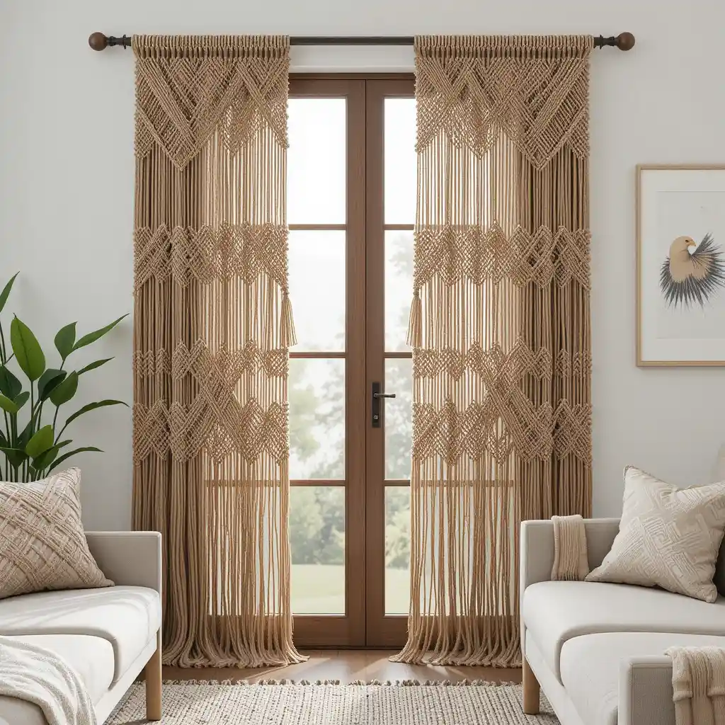Macrame Curtain Panels for Earthy Texture