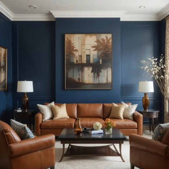 Midnight Blue and Tawny Accents