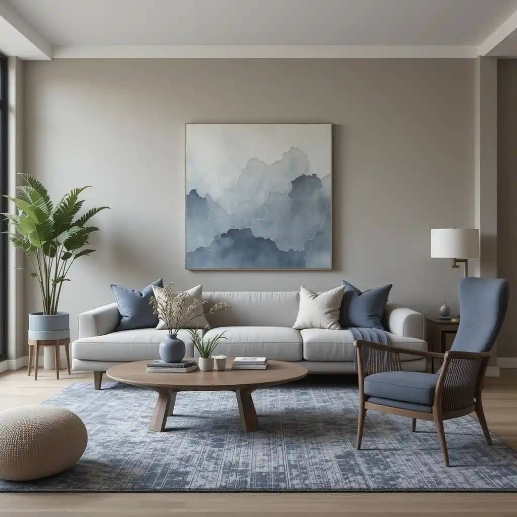 Minimalist Approach with Muted Blues