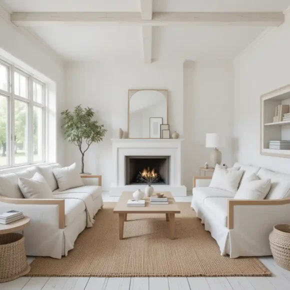 Minimalist White with Soft Wood Accents