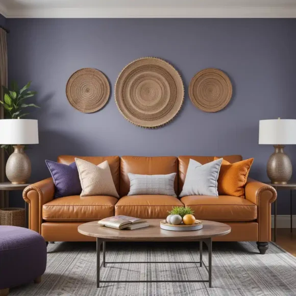 Muted Periwinkle and Caramel Harmony