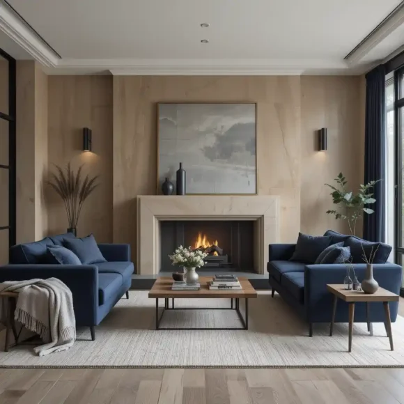 Navy and Sandstone Modern Elegance