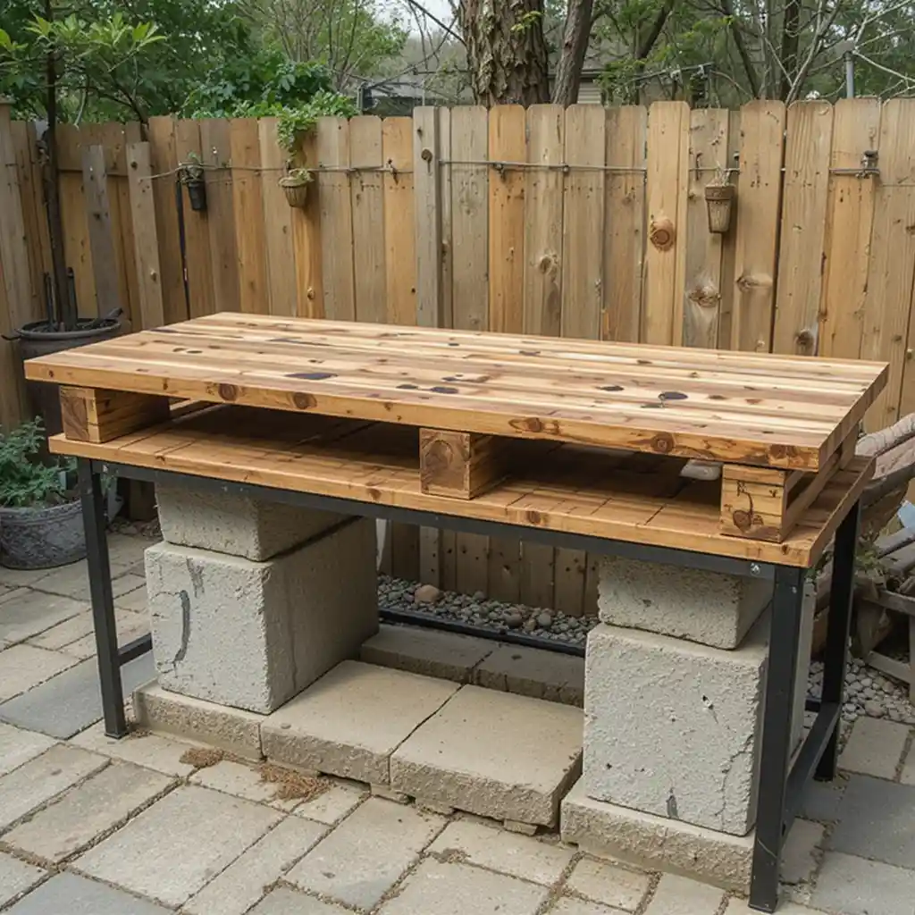 Pallet Wood Outdoor Countertop