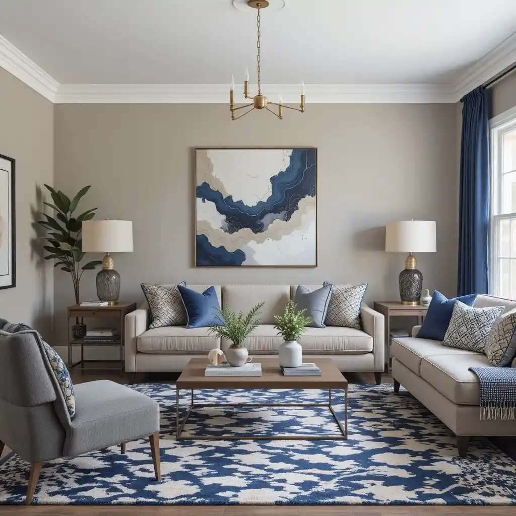 Playful Energy with Navy and Taupe