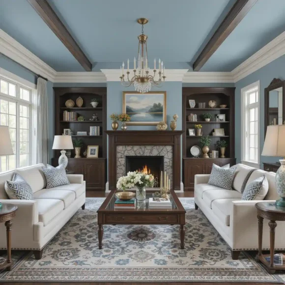 Powder Blue and Dark Cherry Elegance