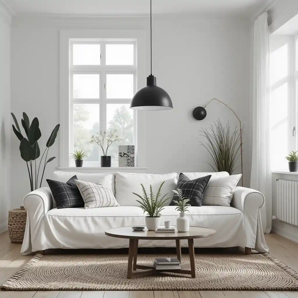 Scandinavian Simplicity with Black and White Accents