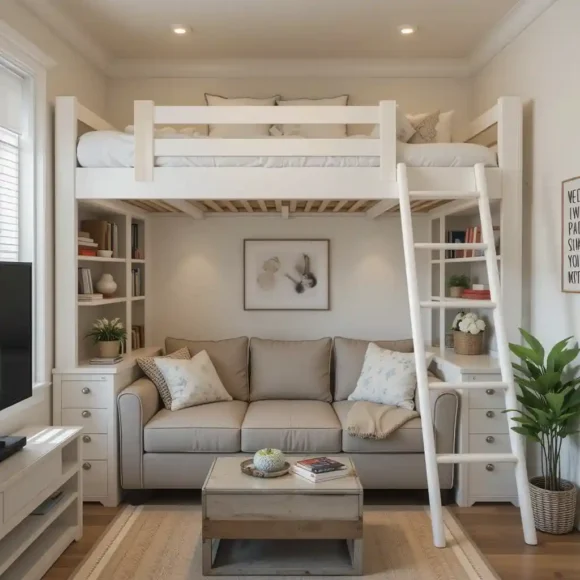 Small Space Maximized with a White Loft Setup