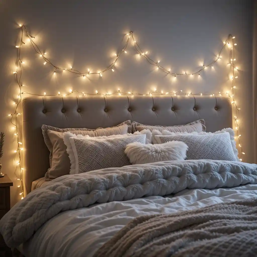 Soft Glow String Lights on Headboards