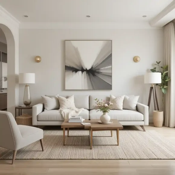 Soft Neutrals with Statement Artwork