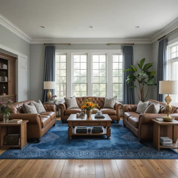 Steel Blue and Rustic Brown Pairing