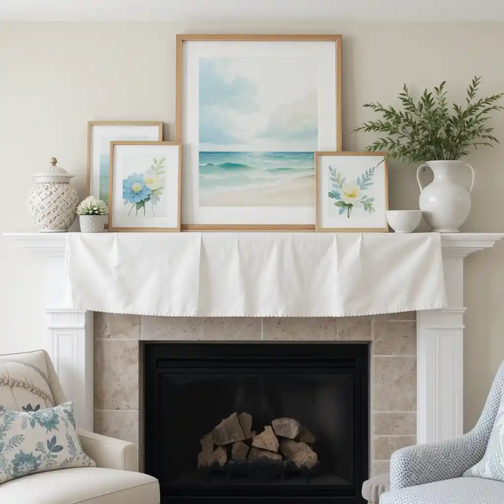 Summer Watercolor Art and Light Fabrics