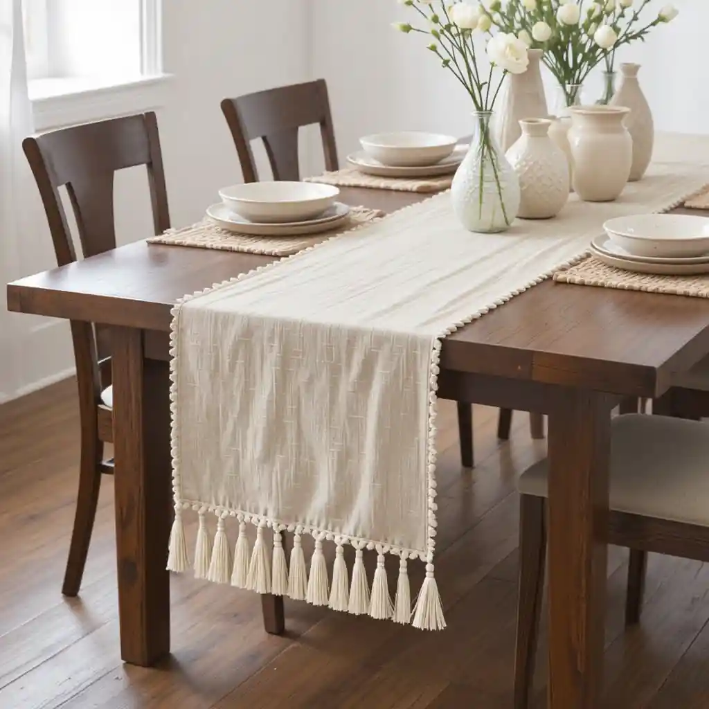 Tassel Table Runner for Playful Texture