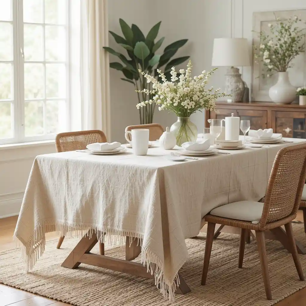 Textured Tablecloths for Laid-Back Elegance