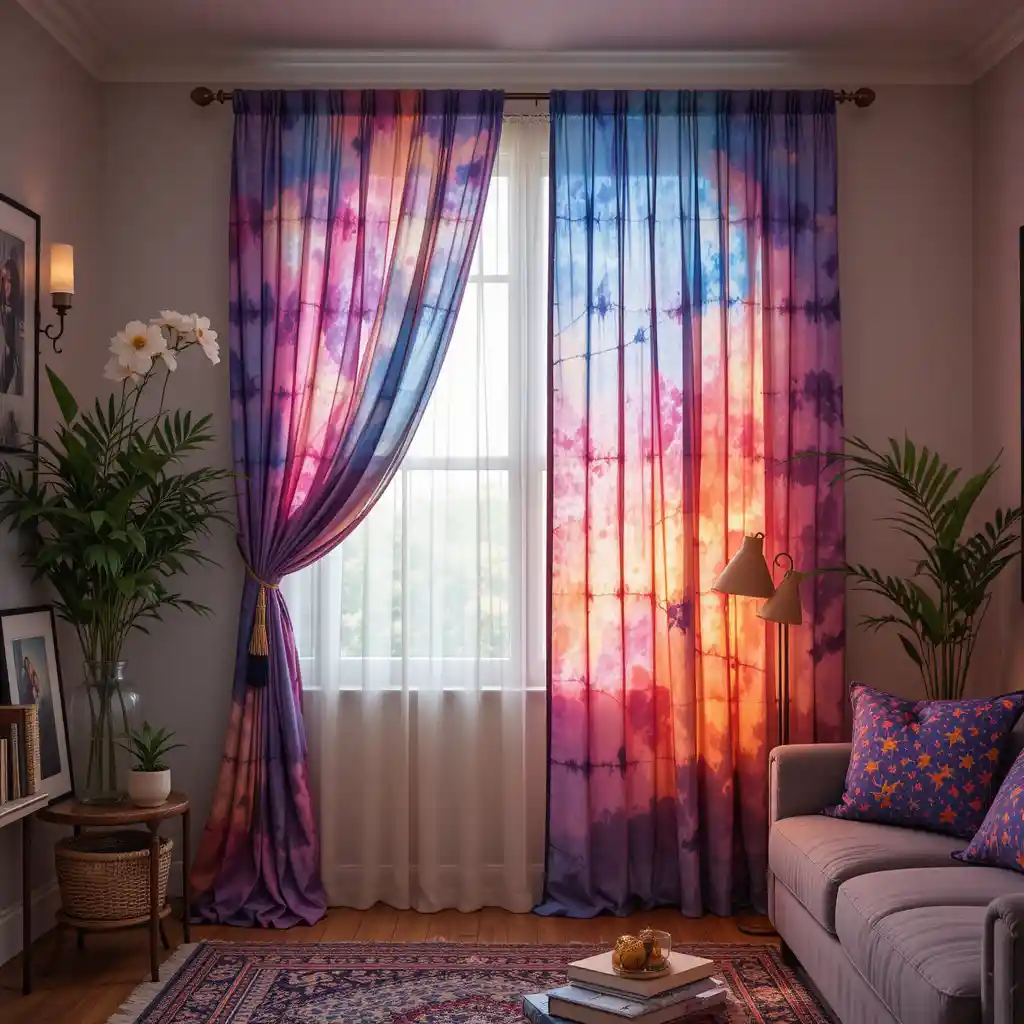 Tie-Dye Curtains for a Playful Pop of Color