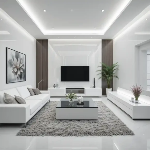 Ultra-Modern Glossy White Finish