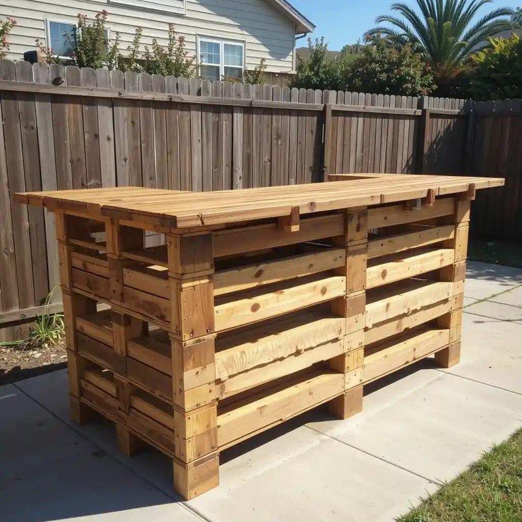 Upcycled Pallet Bar Counter