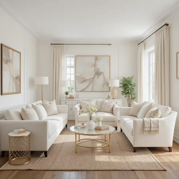 Warm White with Soft Beige Accents