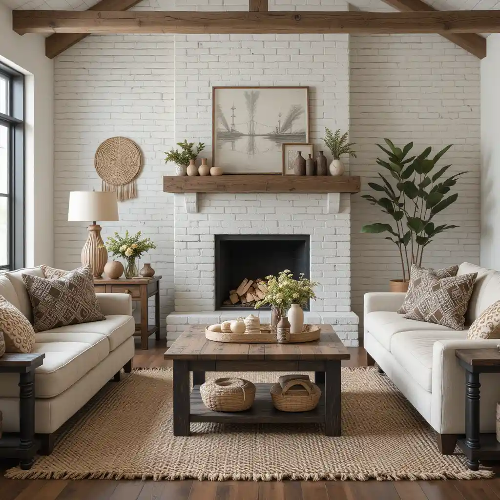 Warm and Rustic with Beige and Black Wood Elements