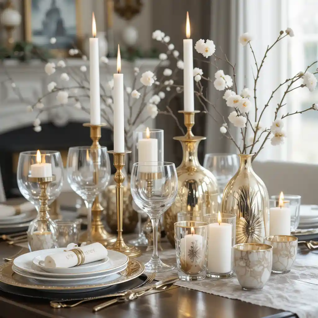 White and Gold Accents for Elegance