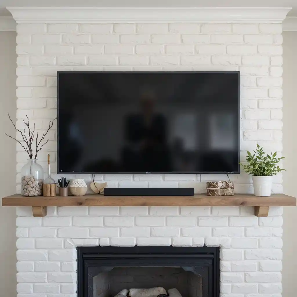 Whitewashed Brick Accent Wall