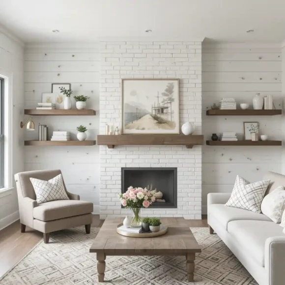 Whitewashed Brick or Shiplap Walls