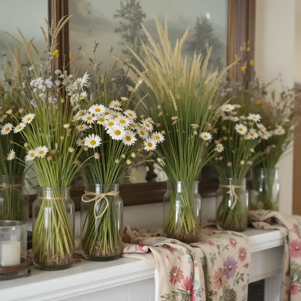 Wild Meadow-Inspired Mantel
