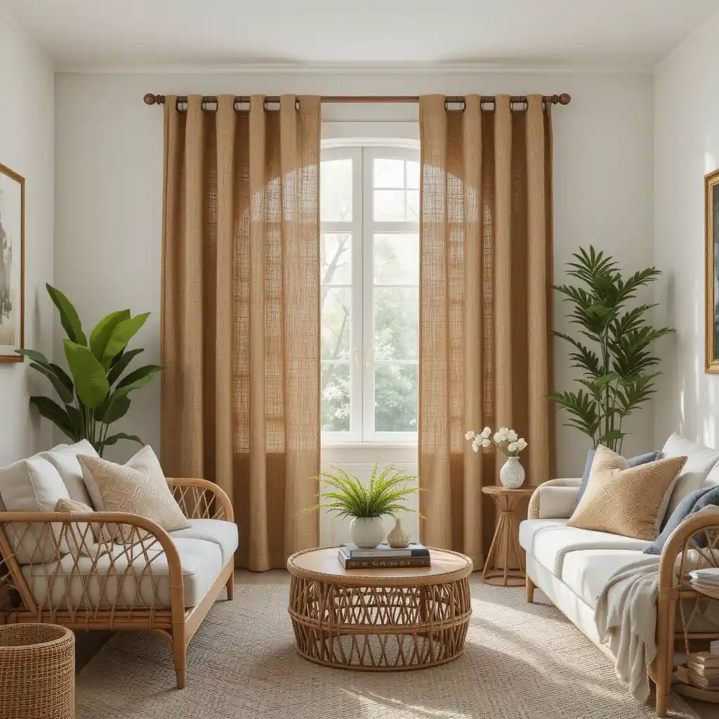 Woven Jute Curtains for Rustic Boho Charm