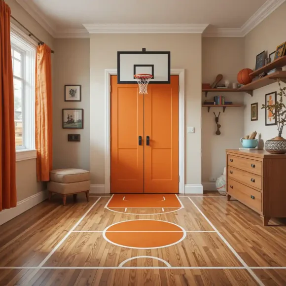 Basketball Court-Inspired Floor