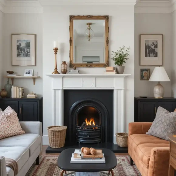 Black Fireplace Focus