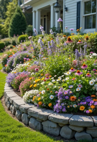 Flower Beds in Front of House
